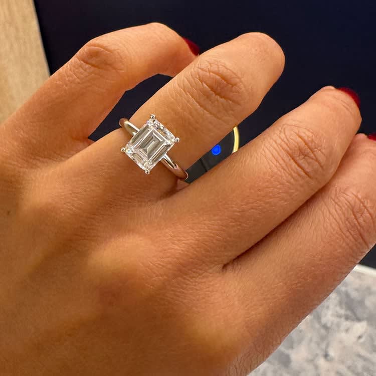 2carat classic lab emerald with hidden halo