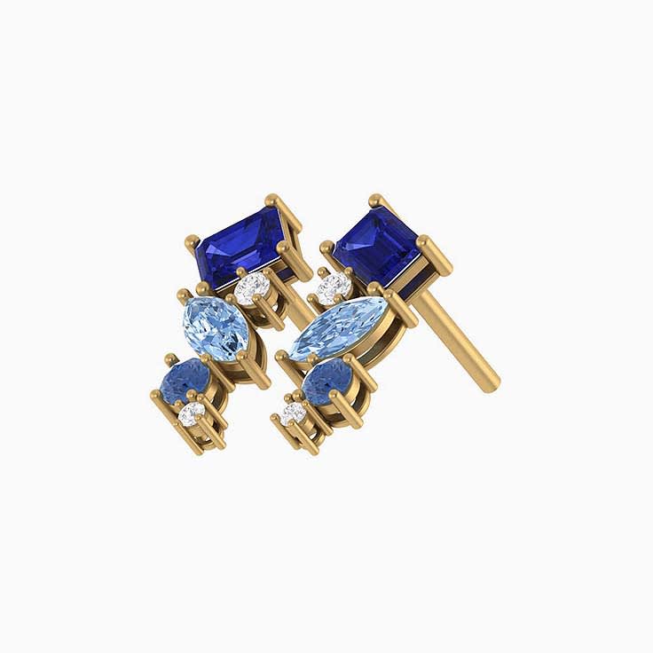 Sky blue earrings Natural gemstones