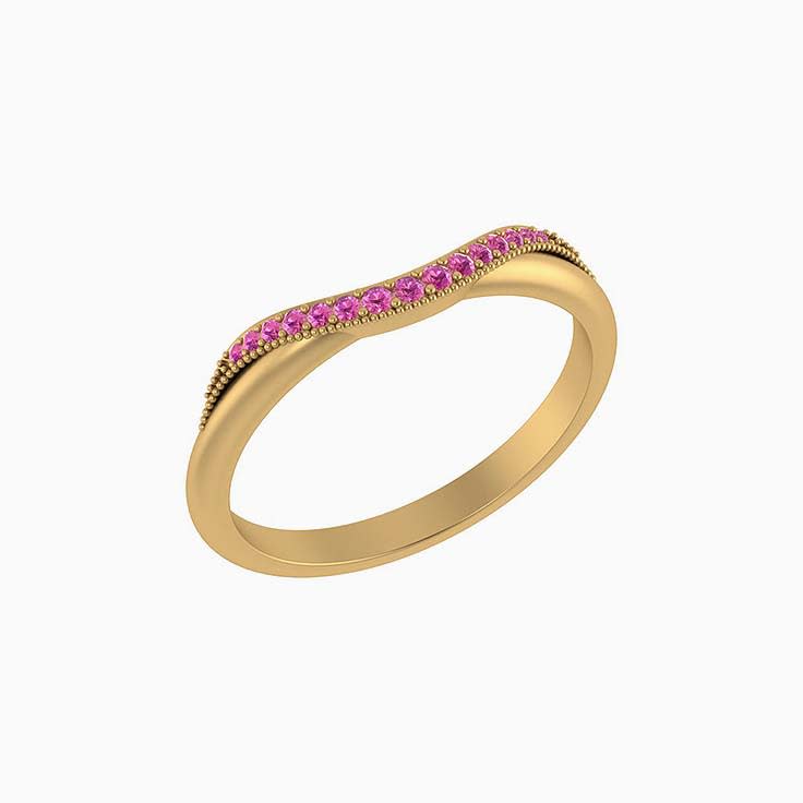 Vintage wave band Lab Pink Diamonds