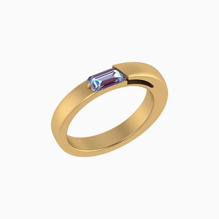 Natural Alexandrite matching wedding bands
