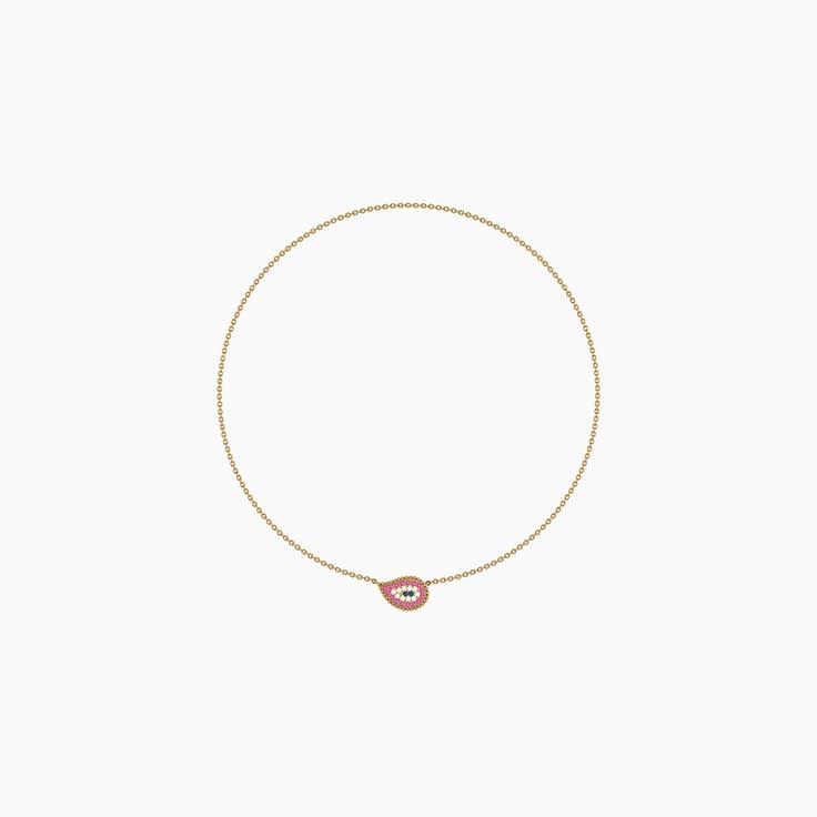 Modern evil eye necklace.
