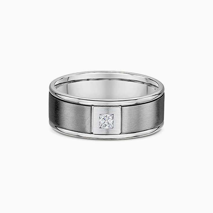 Mens wedding ring with princess cut