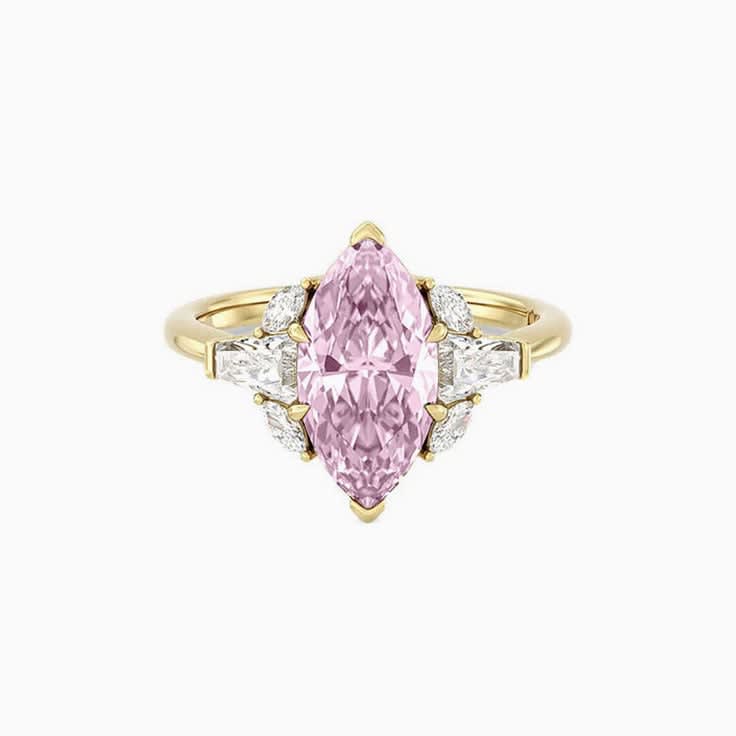 Pink Marquise Cut Sapphire Engagement ring