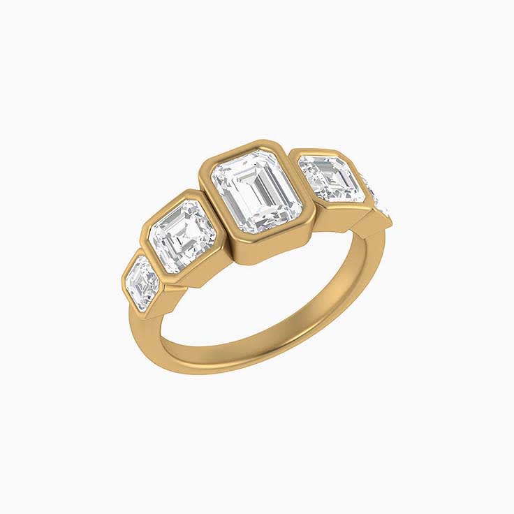 Bezel Emerald and Asscher Lab diamonds