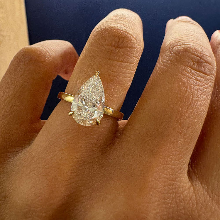 Classic 3ct pear cut lab engagement ring
