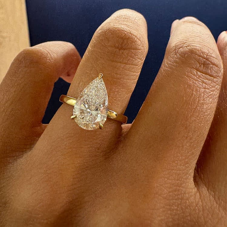 Classic 3ct pear cut lab engagement ring