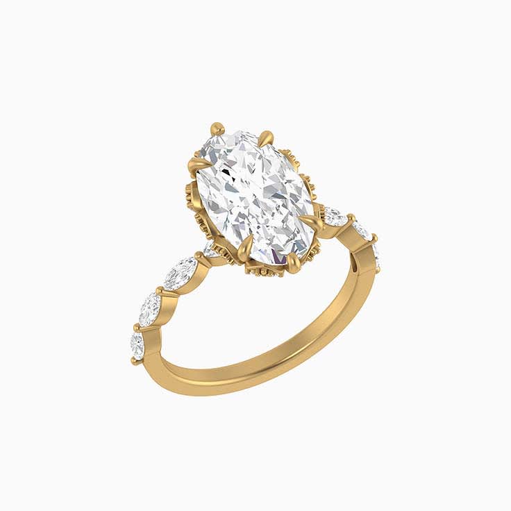 Royal design Lab Moval cut 3 and half ct with marquise cut shoulders