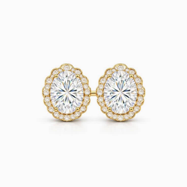 Art deco oval lab studs