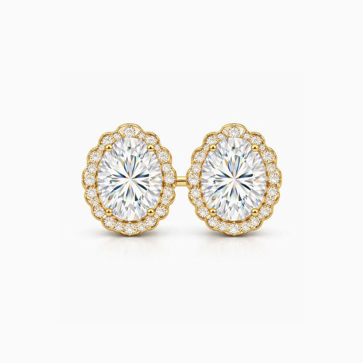 Art deco oval lab studs