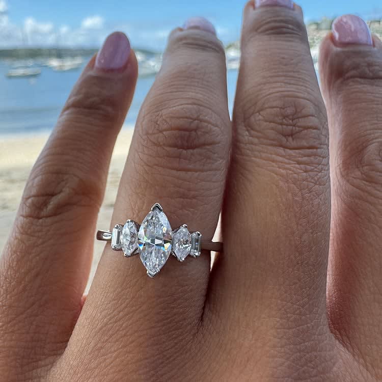 Petite marquise engagement ring