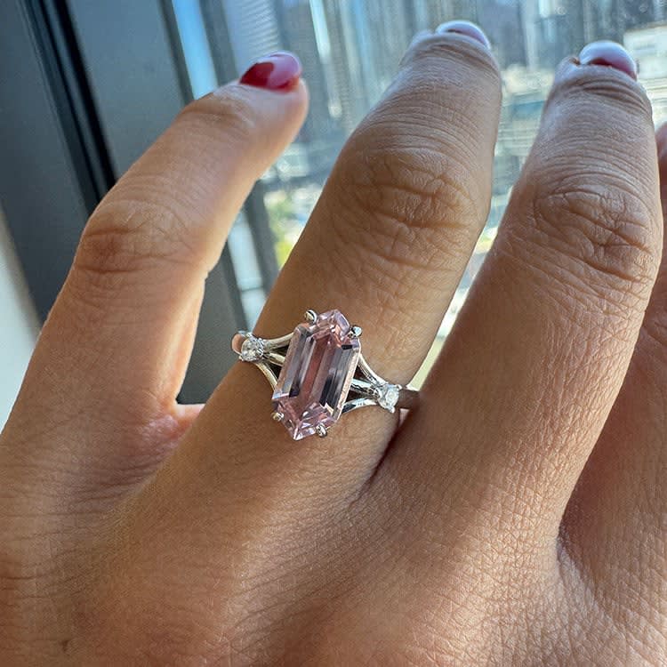 Light pink tourmaline ring