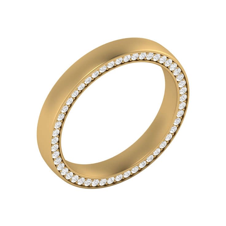 double sided diamond set rounded profile ring