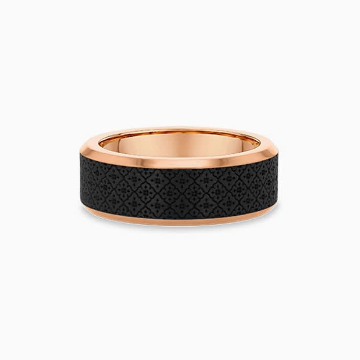 Carbon and gold ring