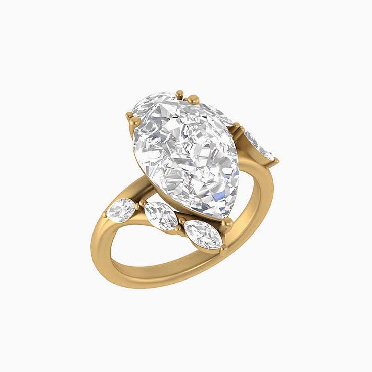 Elegant 5ct Pear cut Lab diamond ring