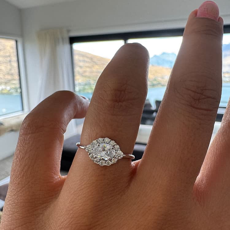 East west oval with halo