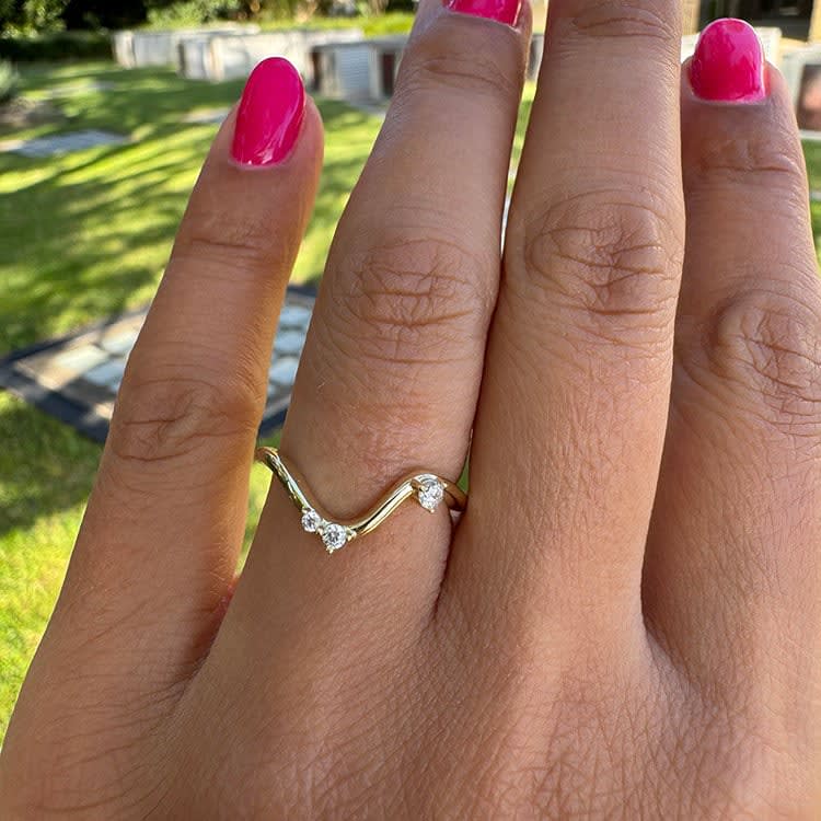 Custom diamond fitted wedding band