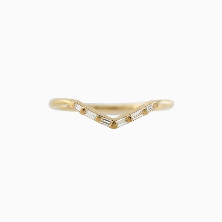 Lab diamond V shape ring