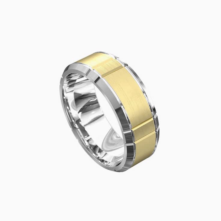 Two tone ring with grooves