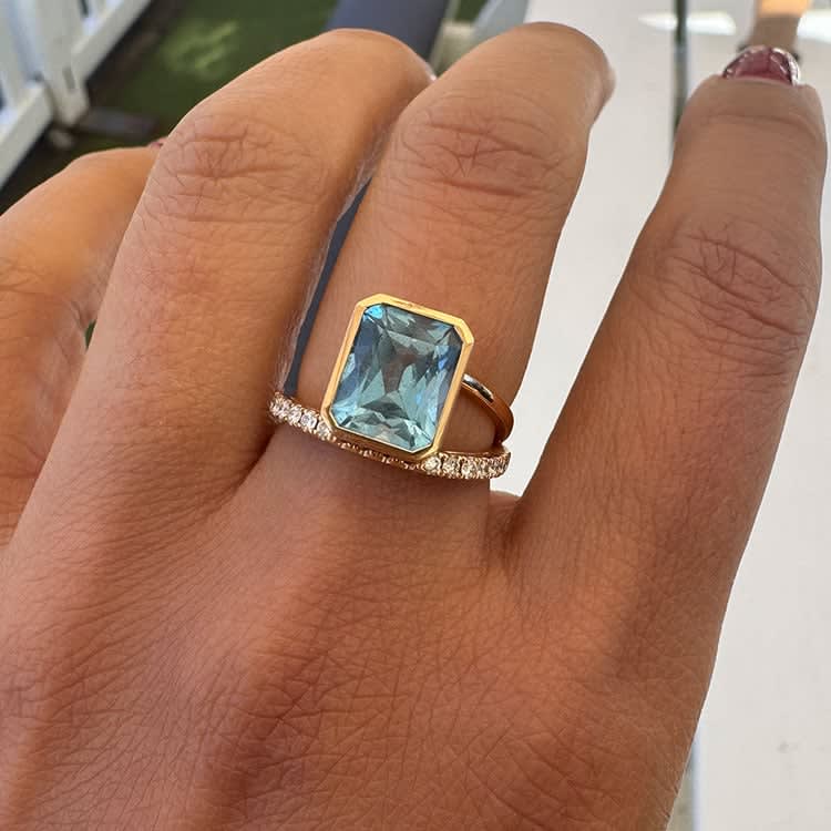 Blue topaz wrap around ring