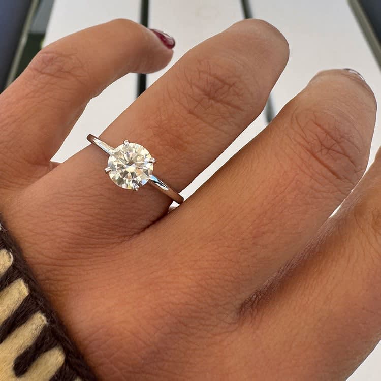 1ct Moissanite solitaire ring
