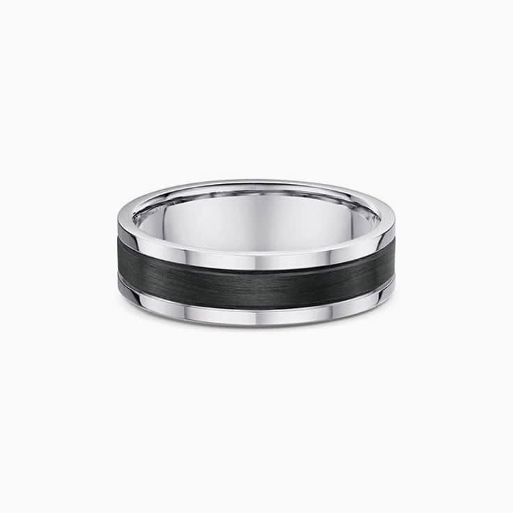 9k white gold carbon ring