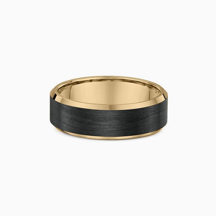 Bevel 14k yellow with carbon