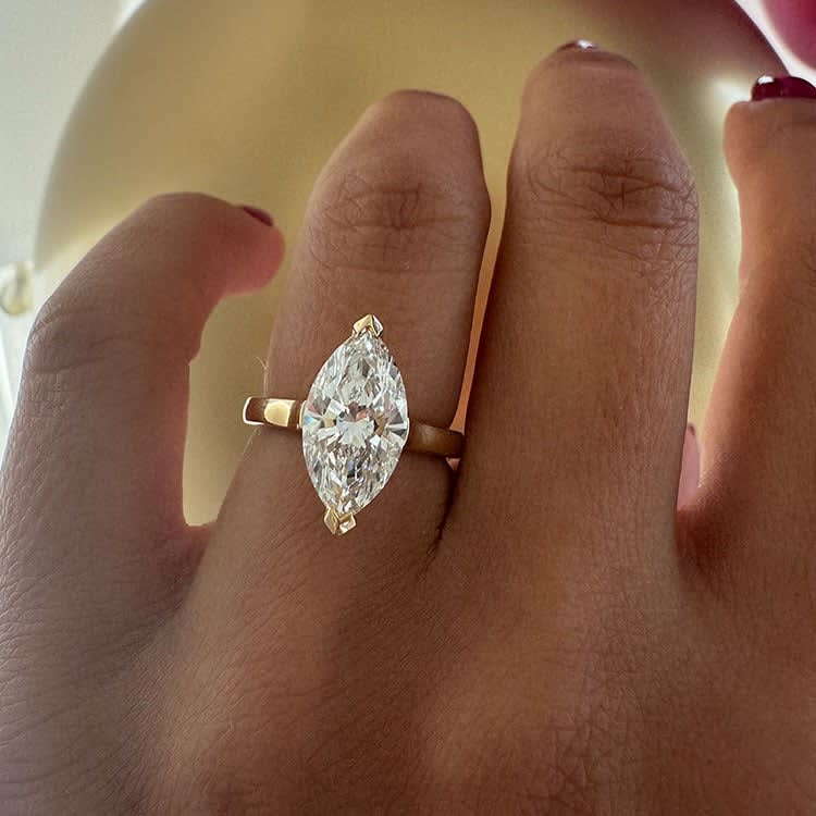 3 carat marquise on a gold band
