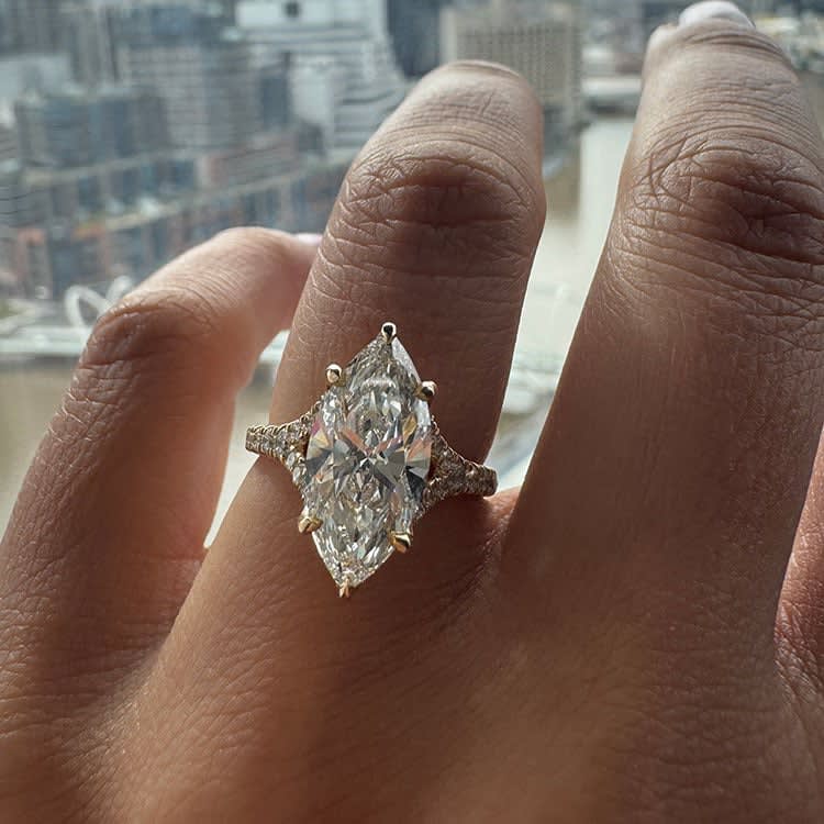 3 carat marquise on a tulip setting