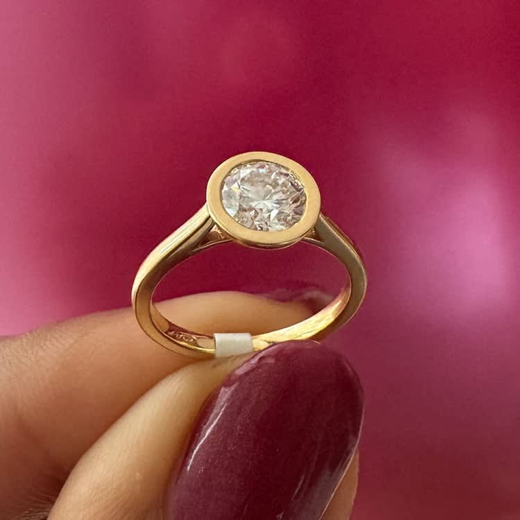 1 carat bezel setting