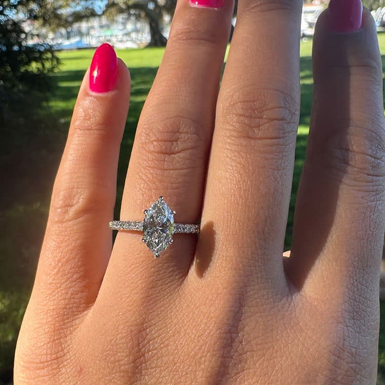 Lab Marquise cut with diamond band
