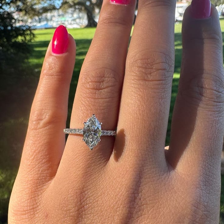 Lab Marquise cut with diamond band