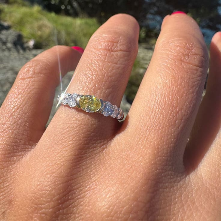 Yellow diamond anniversary band