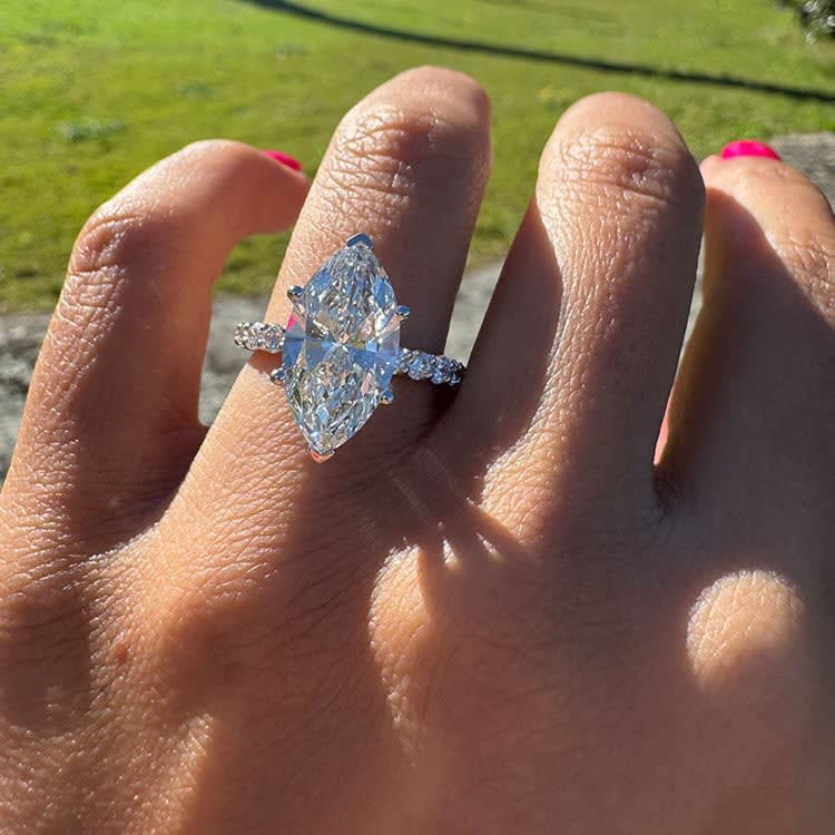E VVS2 marquise lab diamond ring