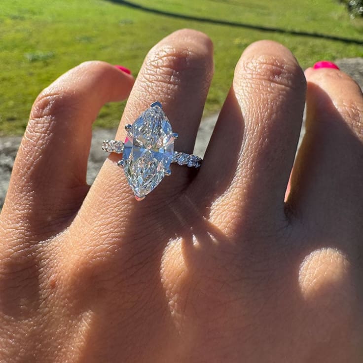 E VVS2 marquise lab diamond ring