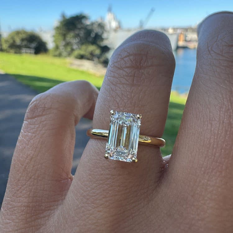 2 carat D VVS1 emerald cut engagement ring