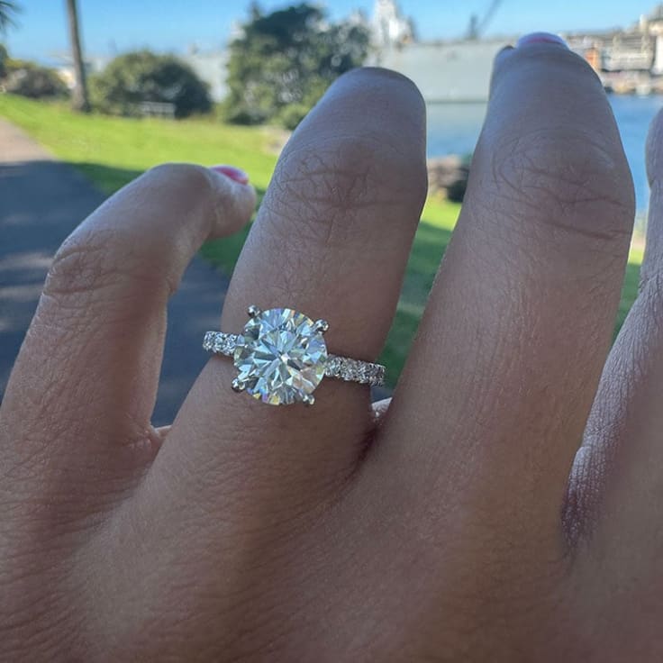 2 carat on a diamond band