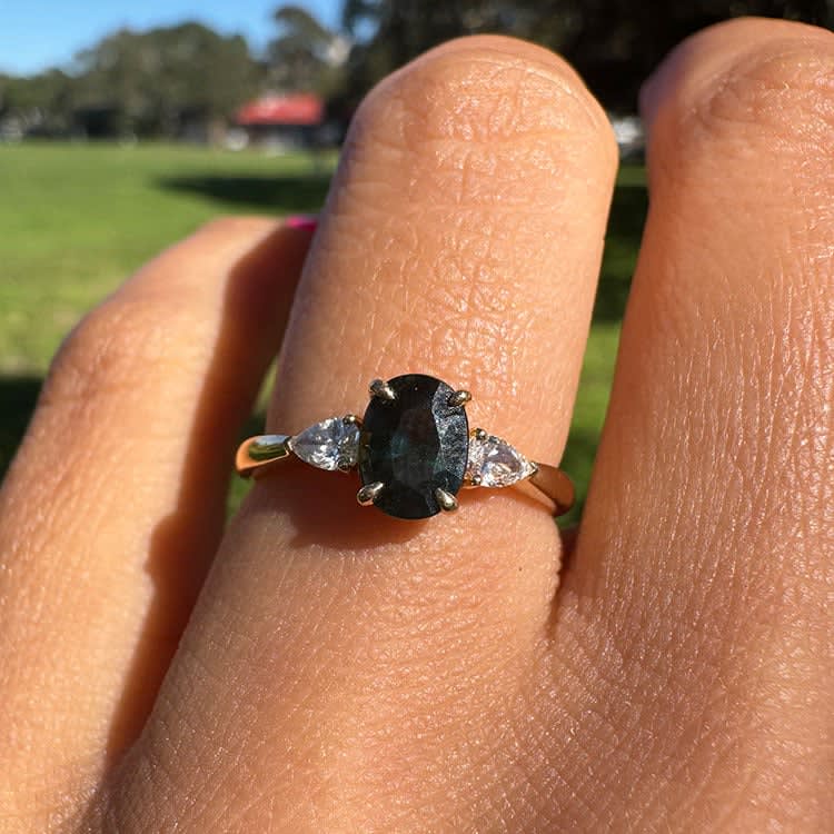 1 carat natural teal sapphire