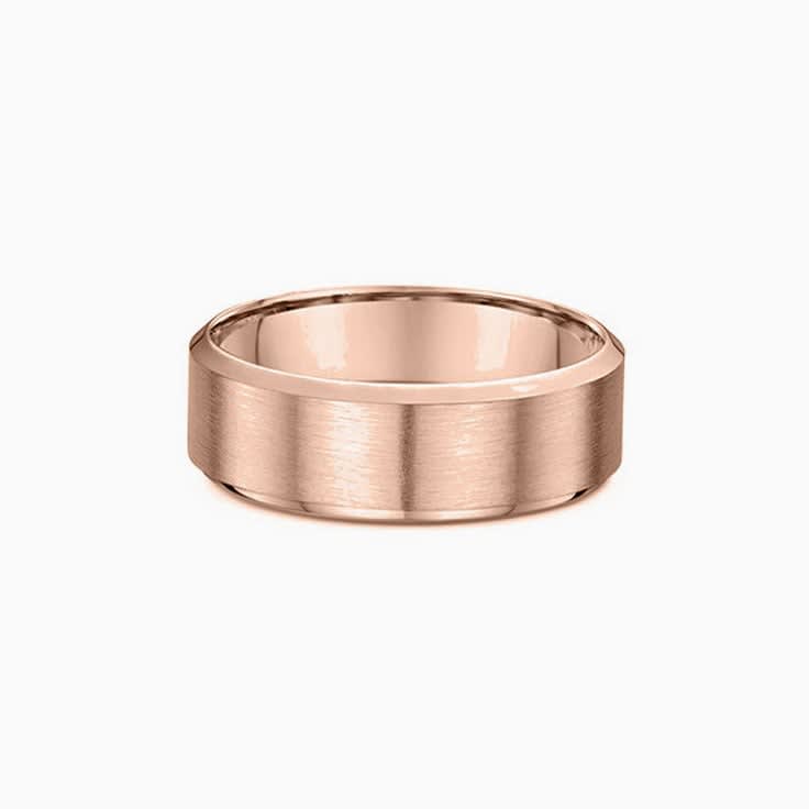 9k rosegold mens ring in 8mm
