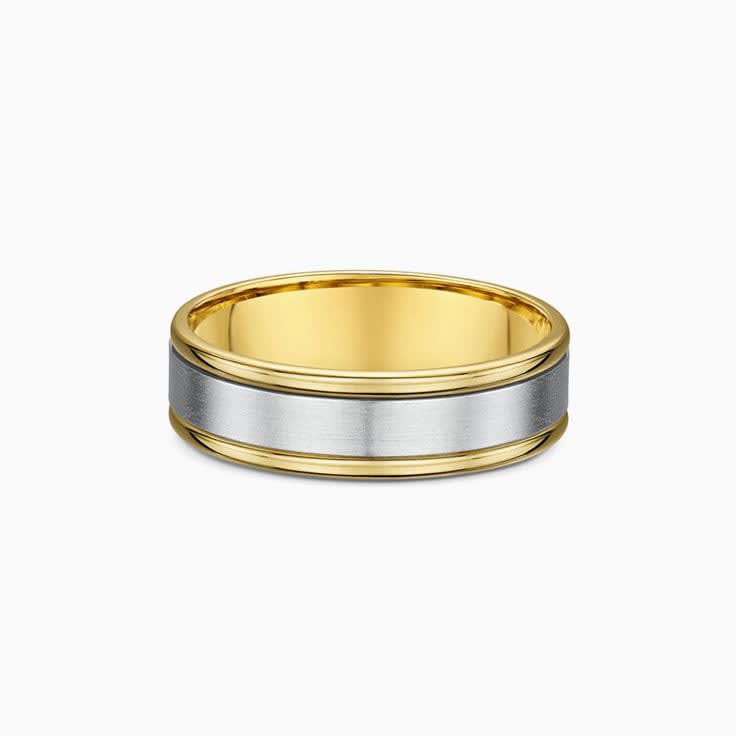 9k two tone mens ring
