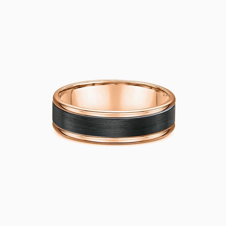 18k rosegold and carbon fiber ring