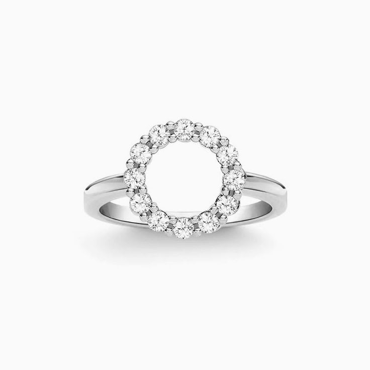 Natural diamond circle ring