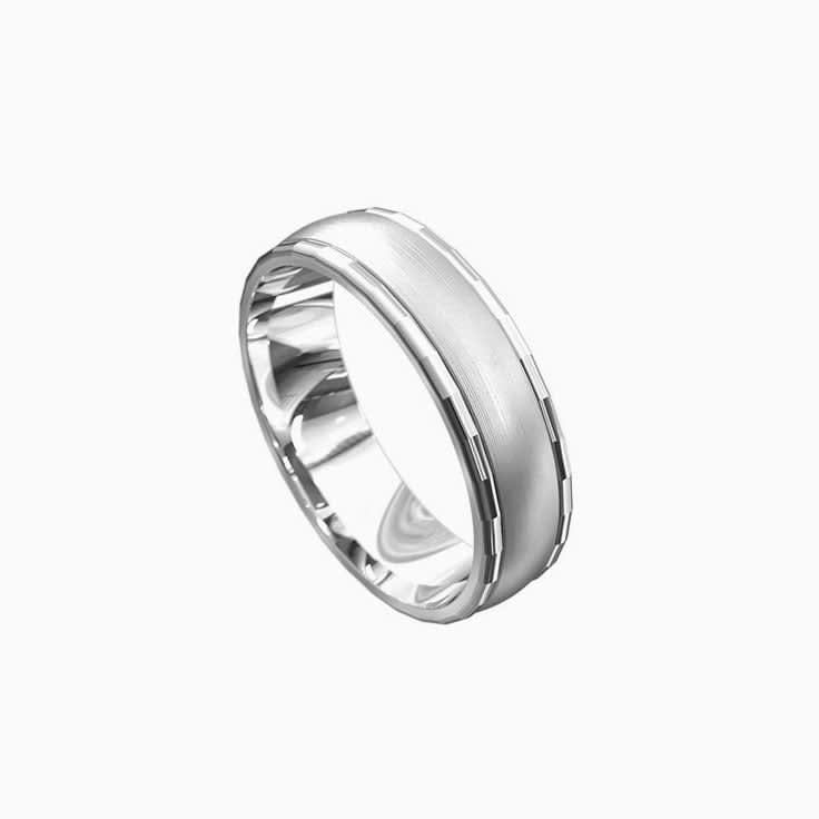 5mm mens ring in 9k white gold