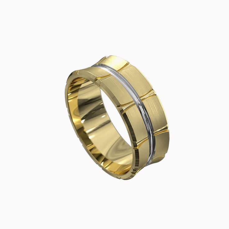 5mm mens ring with 14k gold