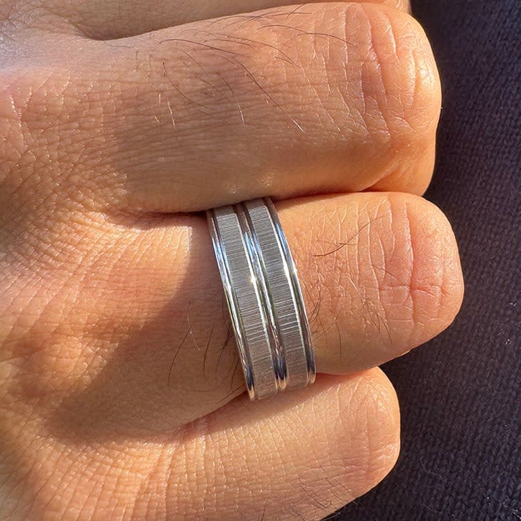 8mm mens silver ring