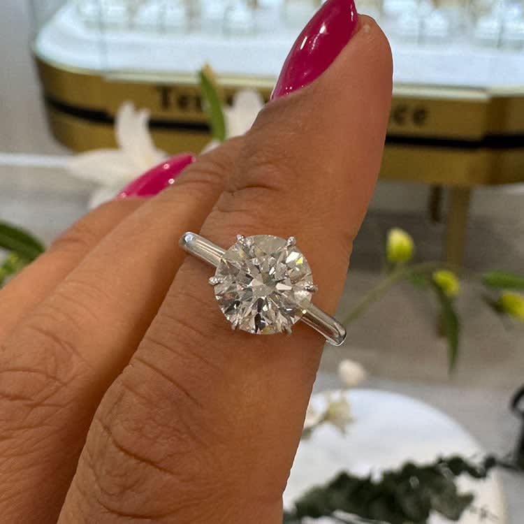 2 carat solitaire with 6 prong setting