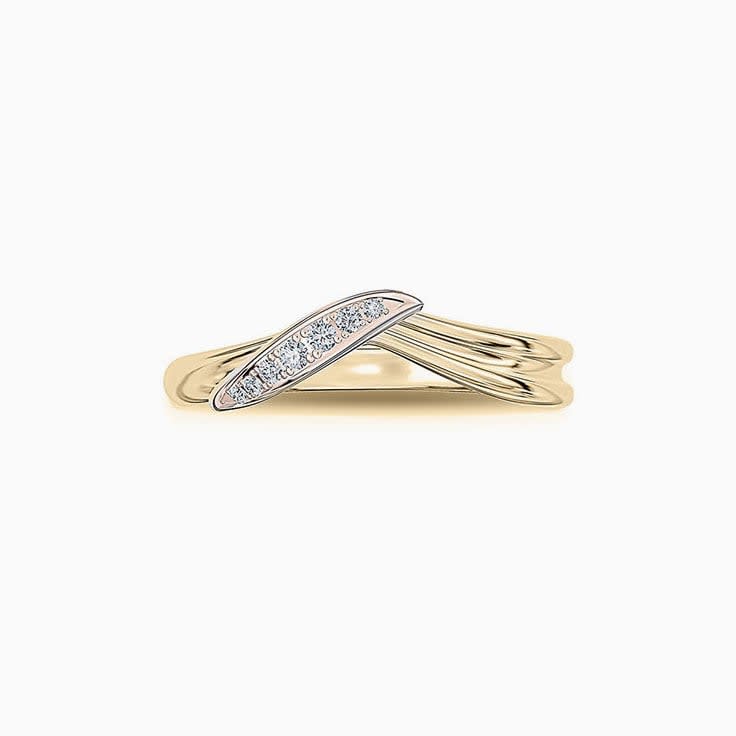 Diamond nested ladies wedding band