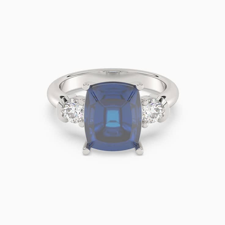 London blue topaz with round diamonds White