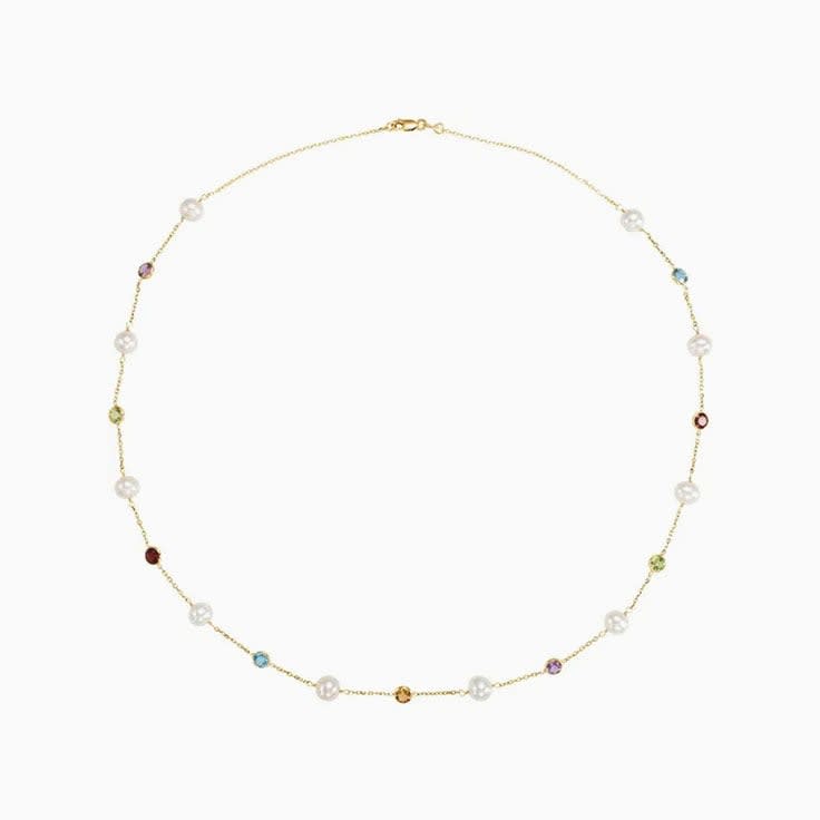 Gemstone and pearl necklace
