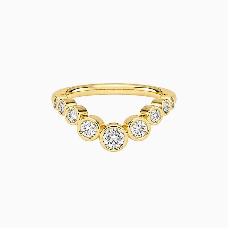 Bezel round Diamond Ring 14k