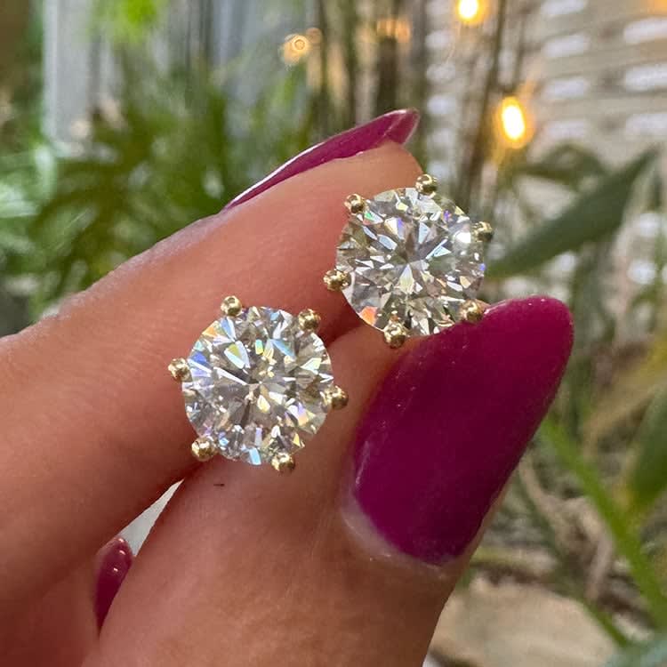 2 carat each D VVS2 lab studs
